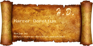 Harrer Dorottya névjegykártya